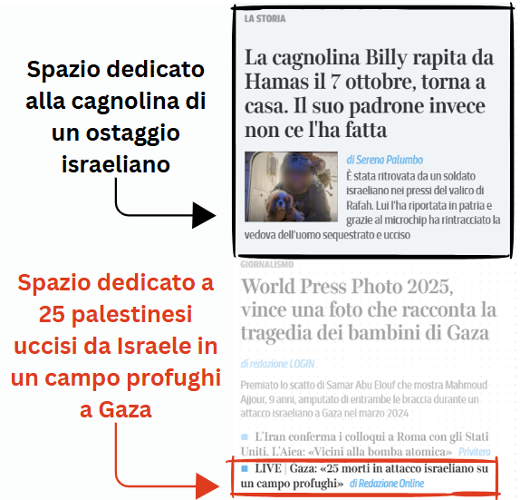 a____capo's tweet photo. #Corriere dà più spazio alla cagnolina di un ostaggio che a 25 palestinesi uccisi da #Israele a #Gaza in un campo profughi. https://t.co/EtorpcnXO8