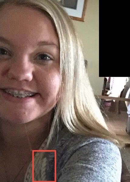 Viennahh's tweet image. The sweater Kelsi said Abby borrowed, pretty similar, right?

In the fishing pic Abby’s wearing a hoodie without zipper all the way down,
string is also thin &amp;amp; gray

Could it be Libby’s sweater both Kelsi &amp;amp; Abby had borrowed? 

#delphi #libbyandabby #richardallen #delphimurders