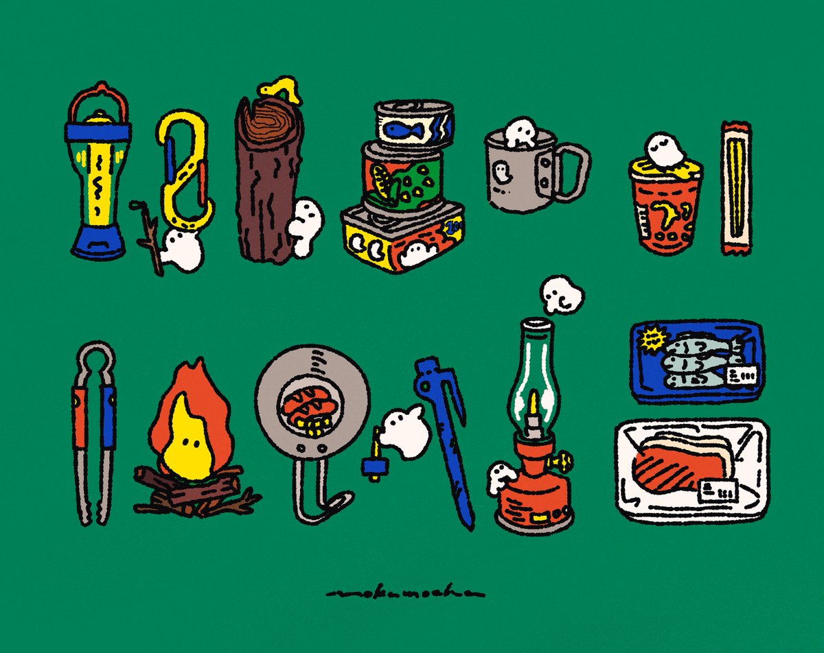 おばけとアウトドア🏕️

#illustration #イラスト