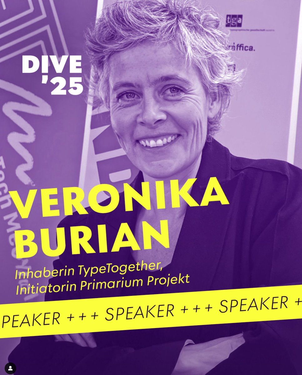 GranshanConf's tweet photo. Weโre proud to share that our chairwoman Veronika Burian, co-founder of TypeTogether and initiator of the Primariumproject, will be speaking at this yearโs DIVE '25 in Munich!
#DIVE25 #DesignConference #TypeDesign #GRANSHAN #VeronikaBurian https://t.co/IVQU8kfwea