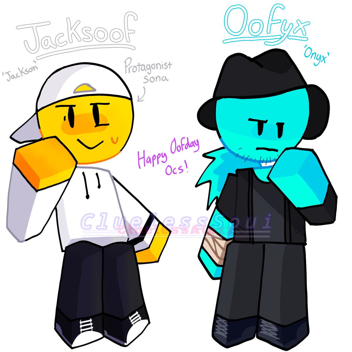 CluelessSoui's tweet photo. Here are my Happy Oofday ocs!! May not be game accurate but who cares, you get the main idea of them!!1!1!1
β #roblox #robloxart #robloxfanart #robloxtwt #fanart #art #oc #robloxhappyoofday #happyoofday #happyoofdayoc #robloxexperience #arttwt #sona #ocart #artwork https://t.co/hc37JVNLT5