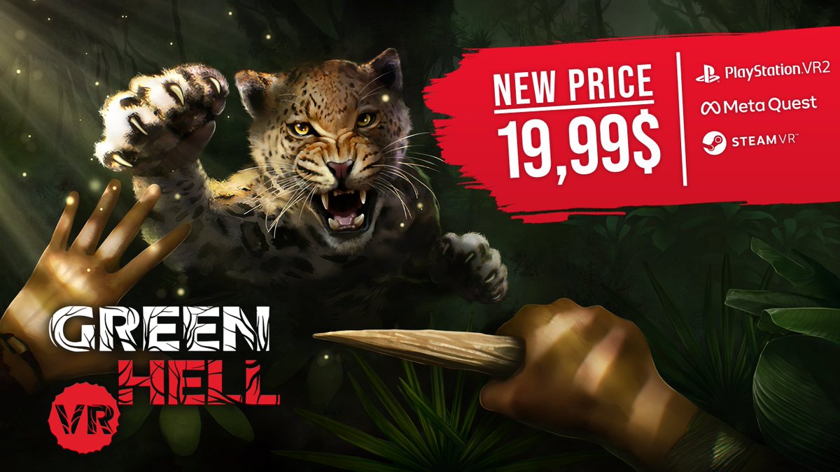 🌴 We're celebrating our 3rd Anniversary with a PERMANENT Price Drop! 🪓
Now you can get Green Hell VR for $19.99 and join our jungle party on:

🟢 Meta Quest 2, 3/3s
🔵 PlayStation VR2
💻 Steam VR

Survive, build, explore, and maybe eat one suspicious mushroom (just once).
See