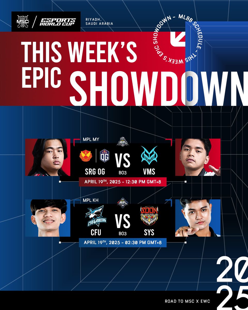 mlbbesports_en's tweet photo. The stage is set. The rivalries are real π₯
βοΈ Derby Classic β RRQ vs EVOS (MPL ID)
π₯ SRG OG vs VMS (MPL MY)
π CFU vs SYS (MPL KH)
#MPLID #MPLMY #MPLKH #MLBBEsports #MSC2025 https://t.co/G0ZbZsPHQh