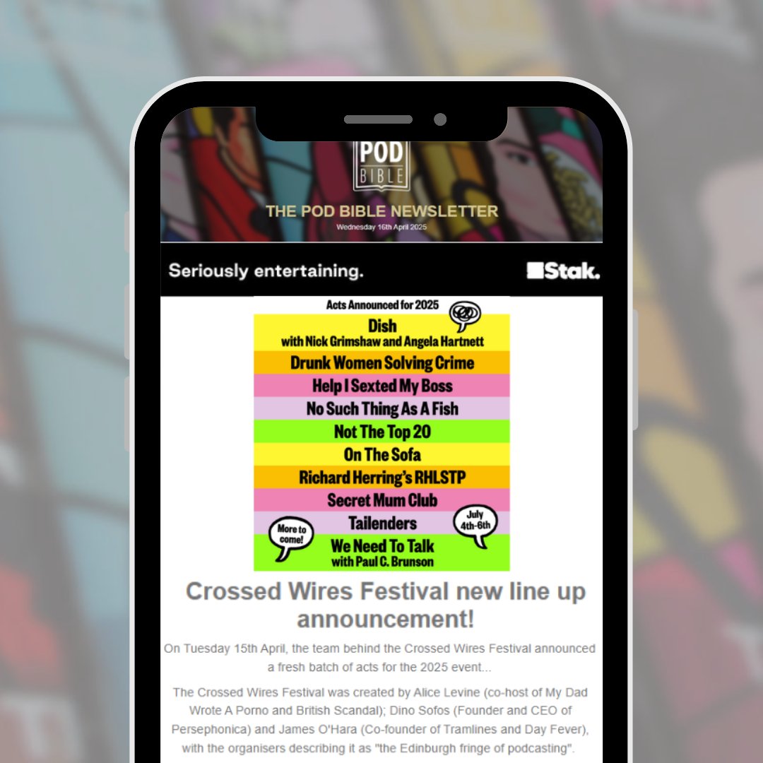 Pod Bible (@podbible) on Twitter photo NEWSLETTER #261!
<a href="/crossedwires_/">Crossed Wires Festival</a> Festival new line up announcement!...PLUS <a href="/rosiewilby/">Rosie Wilby</a> is back on 24th April with another live recording of The Breakup Monologues!
READ NOW: mailchi.mp/podbiblemag/po…
#crossedwiresfestival #breakupmonologues NEWSLETTER #261!
<a href="/crossedwires_/">Crossed Wires Festival</a> Festival new line up announcement!...PLUS <a href="/rosiewilby/">Rosie Wilby</a> is back on 24th April with another live recording of The Breakup Monologues!
READ NOW: mailchi.mp/podbiblemag/po…
#crossedwiresfestival #breakupmonologues