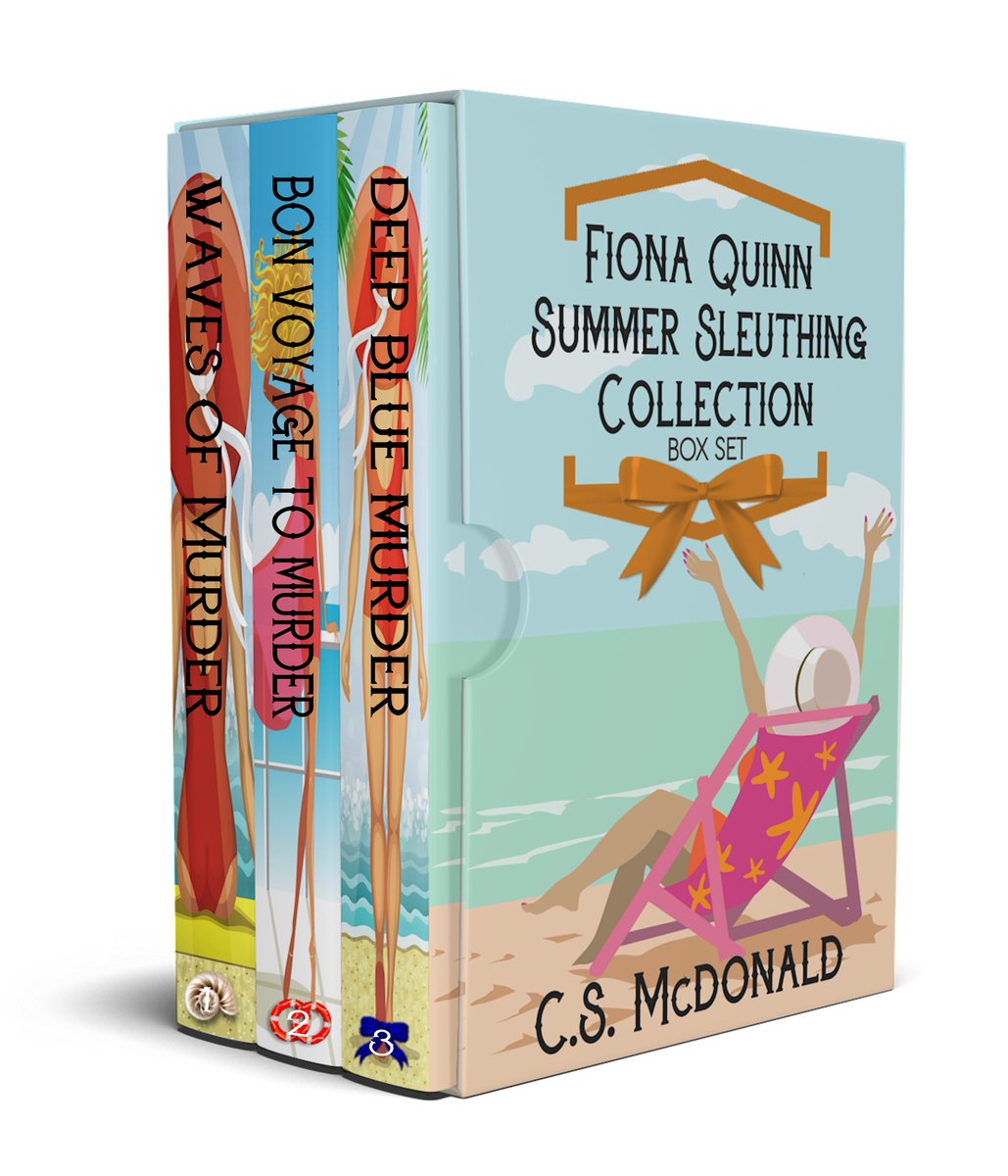 Yippee! Summer's almost here! Grab those #beachreads⛱️ or #cruiseship reads🚢
#FionaQuinnMysteries boxset! Three fun #whodunits on the #beach, #cruise, and on a #tropical isle!  FIONA QUINN SUMMER SLEUTHING COLLECTION here's the link: amzn.to/3RCTujB 
#kindleunlimited