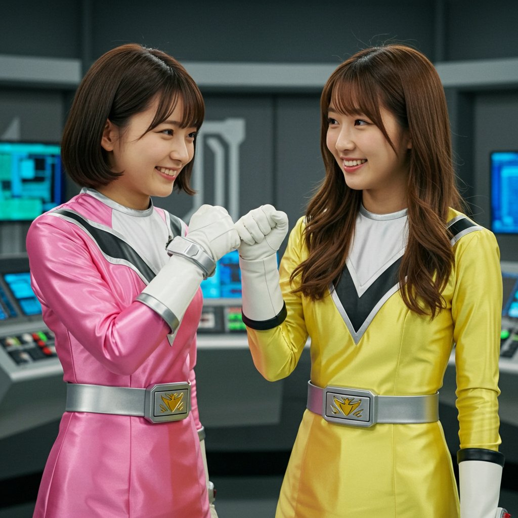 ハート♡♡ ヒロインピンチ #SuperHeroine #AIart 仲良い二人②