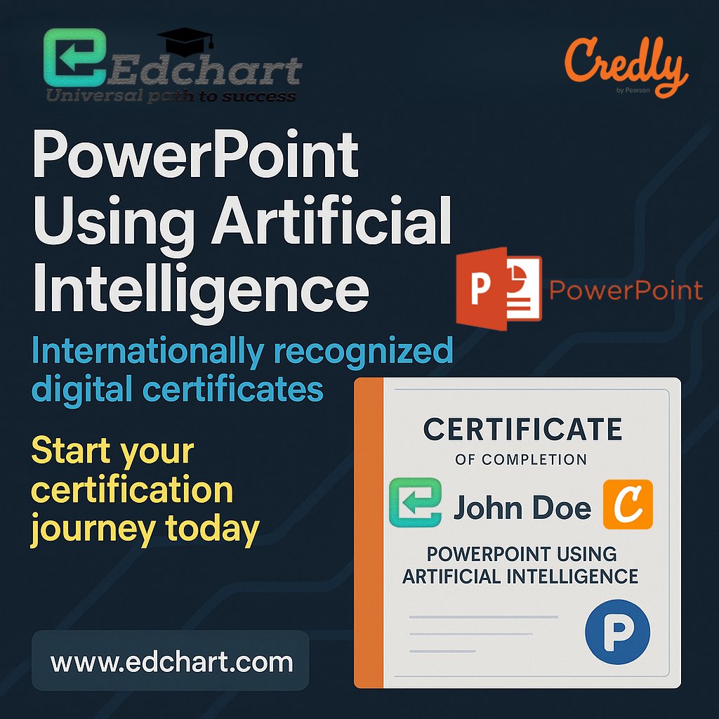 edchartcom's tweet image. 🎨 Design smarter with PowerPoint Using Artificial Intelligence!

🎓 Start Free Exam Today: edchart.com/certificate/po…

🎯 What you&apos;ll master:
AI slide creation
Voiceovers &amp;amp; smart design
Real-time translation

#PowerPointAI #EdChart #FreeCertification #AIinPresentations #CredlyBadge