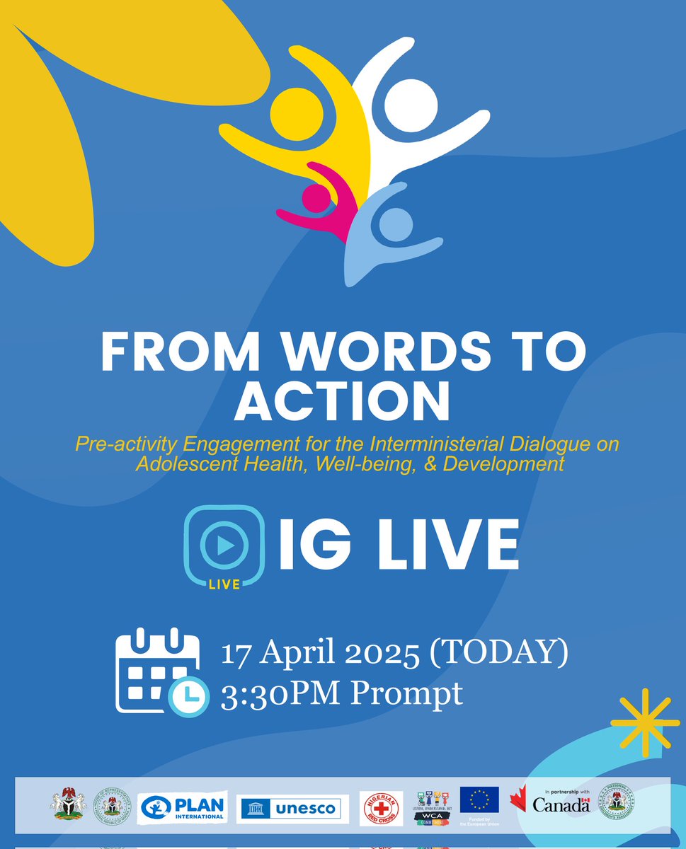 Plan_Nigeria's tweet image. 🎙️ #FromWordsToAction

What do young people really want from policymakers? It’s time to listen. 👂🏽✨

Join us for a bold and unfiltered conversation as adolescents and youth take the mic to share their hopes, challenges, and solutions—ahead of the Inter-Ministerial Dialogue.