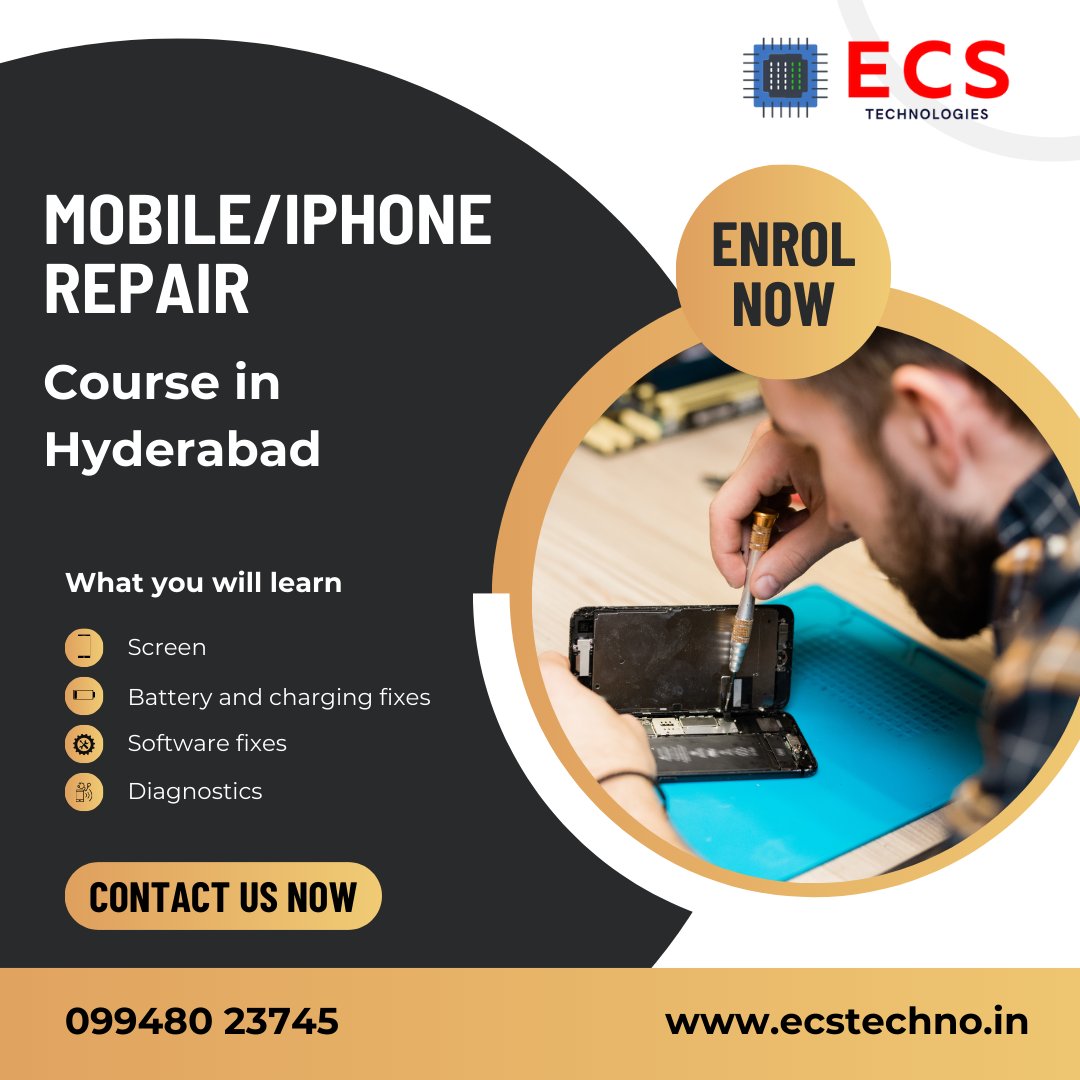 ecs_techno's tweet image. 📱 ECS Technologies – Premier Mobile &amp;amp; iPhone Repair Training Institute in Hyderabad

Call us: 099480 23745

Visit our website : ecstechno.in

#ECSTechnologies #MobileRepairTraining #LaptopRepair #ChipLevelRepair #TechSkills #CareerGrowth