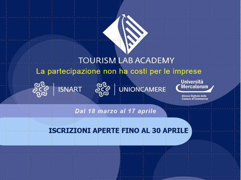 CameraCommercioBo (@cciaa_bo) on Twitter photo Tourism Lab Academy, il nuovo percorso di formazione gratuita e online di <a href="/isnart_official/">ISNART - Istituto Nazionale Ricerche Turistiche</a> e #UniversitasMercatorum per le #imprese del #turismo
Iscrizioni aperte fino al 30 aprile ➡️ bo.camcom.gov.it/it/blog/hai-un… Tourism Lab Academy, il nuovo percorso di formazione gratuita e online di <a href="/isnart_official/">ISNART - Istituto Nazionale Ricerche Turistiche</a> e #UniversitasMercatorum per le #imprese del #turismo
Iscrizioni aperte fino al 30 aprile ➡️ bo.camcom.gov.it/it/blog/hai-un…