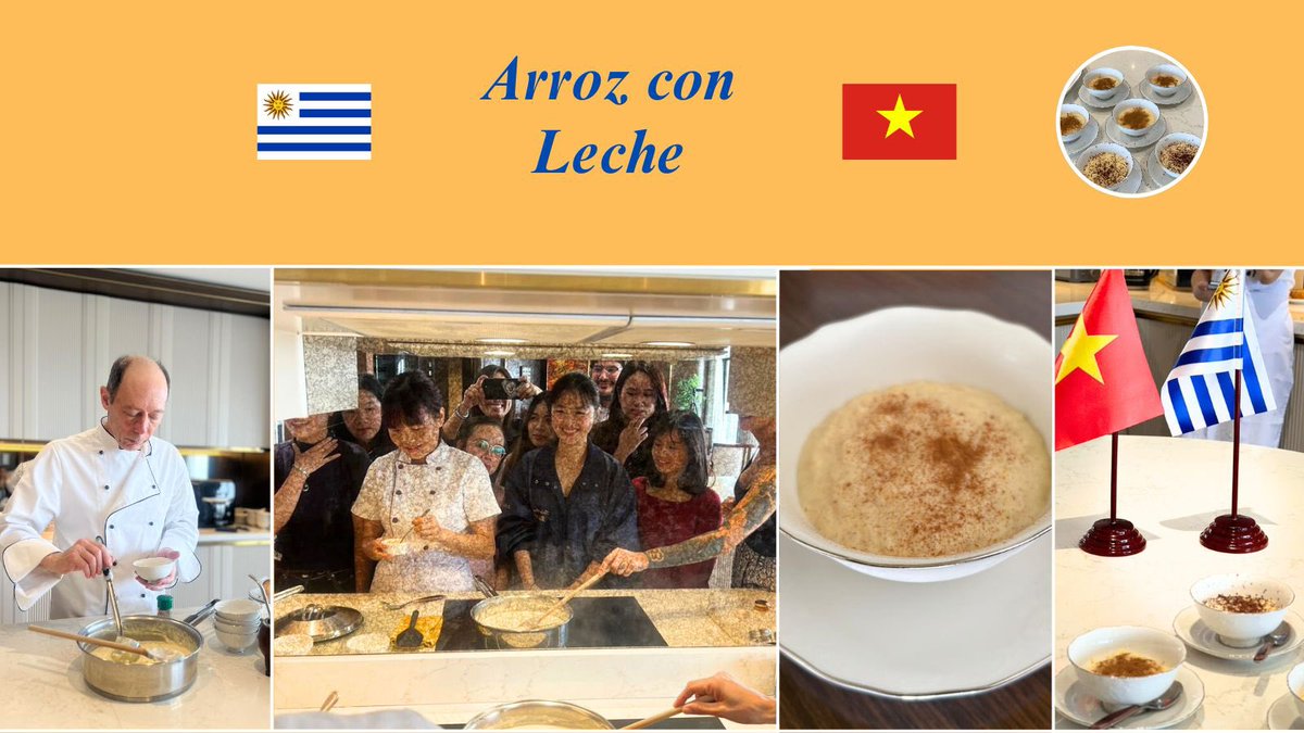 UruguayVN's tweet image. Disfrutamos una tarde de cocina uruguaya 🇺🇾 con docentes y alumnos de la cátedra de #Español de #HANU 🇻🇳 Les enseñamos el #ChivitoUruguayo, 🇺🇾 probamos el #Mate y hablamos español. Gracias chicos por compartir nuestras tradiciones y a @Karina004123051 por la organización…