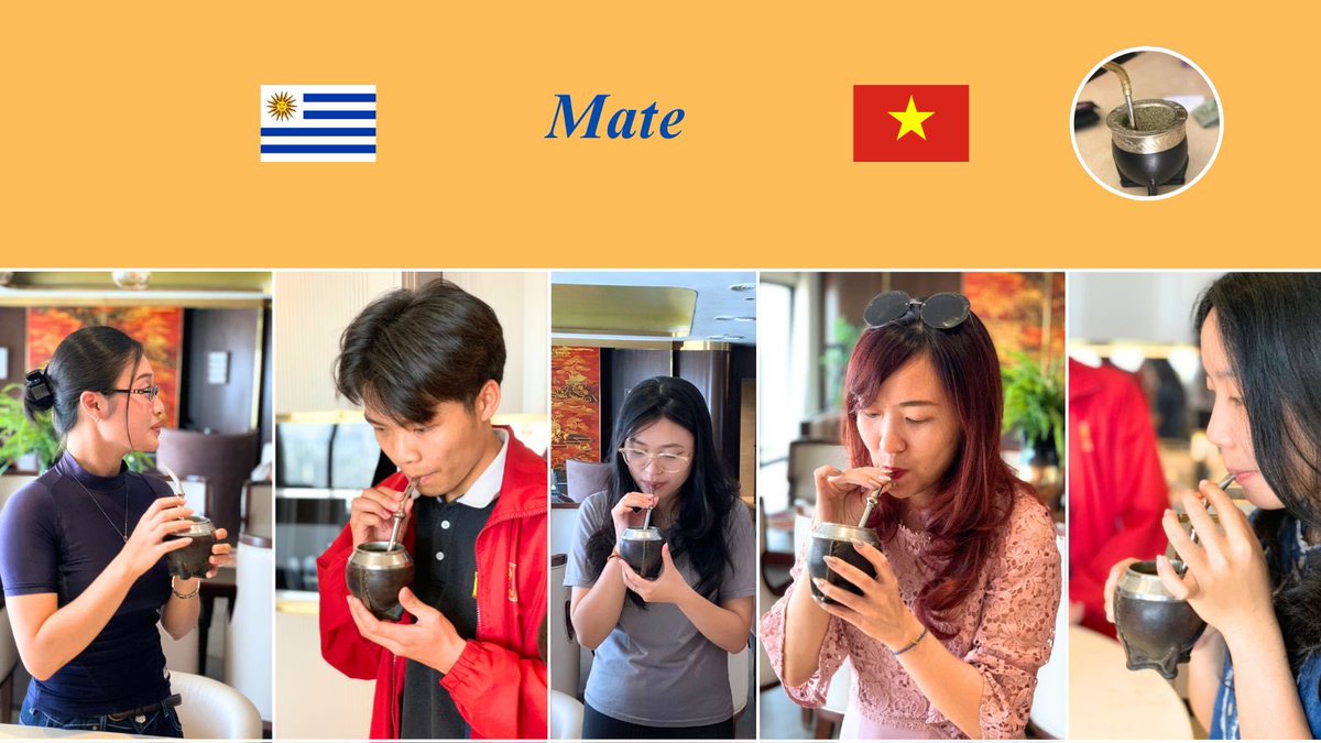 UruguayVN's tweet image. Disfrutamos una tarde de cocina uruguaya 🇺🇾 con docentes y alumnos de la cátedra de #Español de #HANU 🇻🇳 Les enseñamos el #ChivitoUruguayo, 🇺🇾 probamos el #Mate y hablamos español. Gracias chicos por compartir nuestras tradiciones y a @Karina004123051 por la organización…