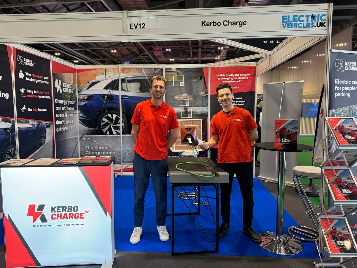 We are live at the FullyCharged.SHOW &amp; Everything Electric, in Excel, London!

Come on down to the show either today or tomorrow and get a demo of the Kerbo Charge cross-pavement EV charging channel and our new cable insertion tool 'Kerbo Glide'.