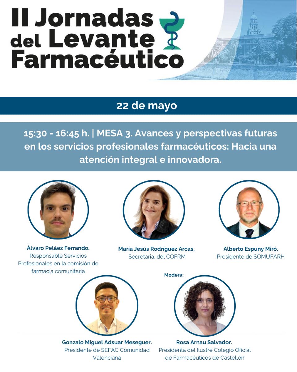 💊Mesa 3:Avances y perspectivas futuras en los servicios profesionales farmacéuticos: Hacia una atención integral e innovadora.

🔬Exploraremos los avances y las perspectivas futuras en servicios profesionales farmacéuticos, con un enfoque en la atención integral e innovadora.