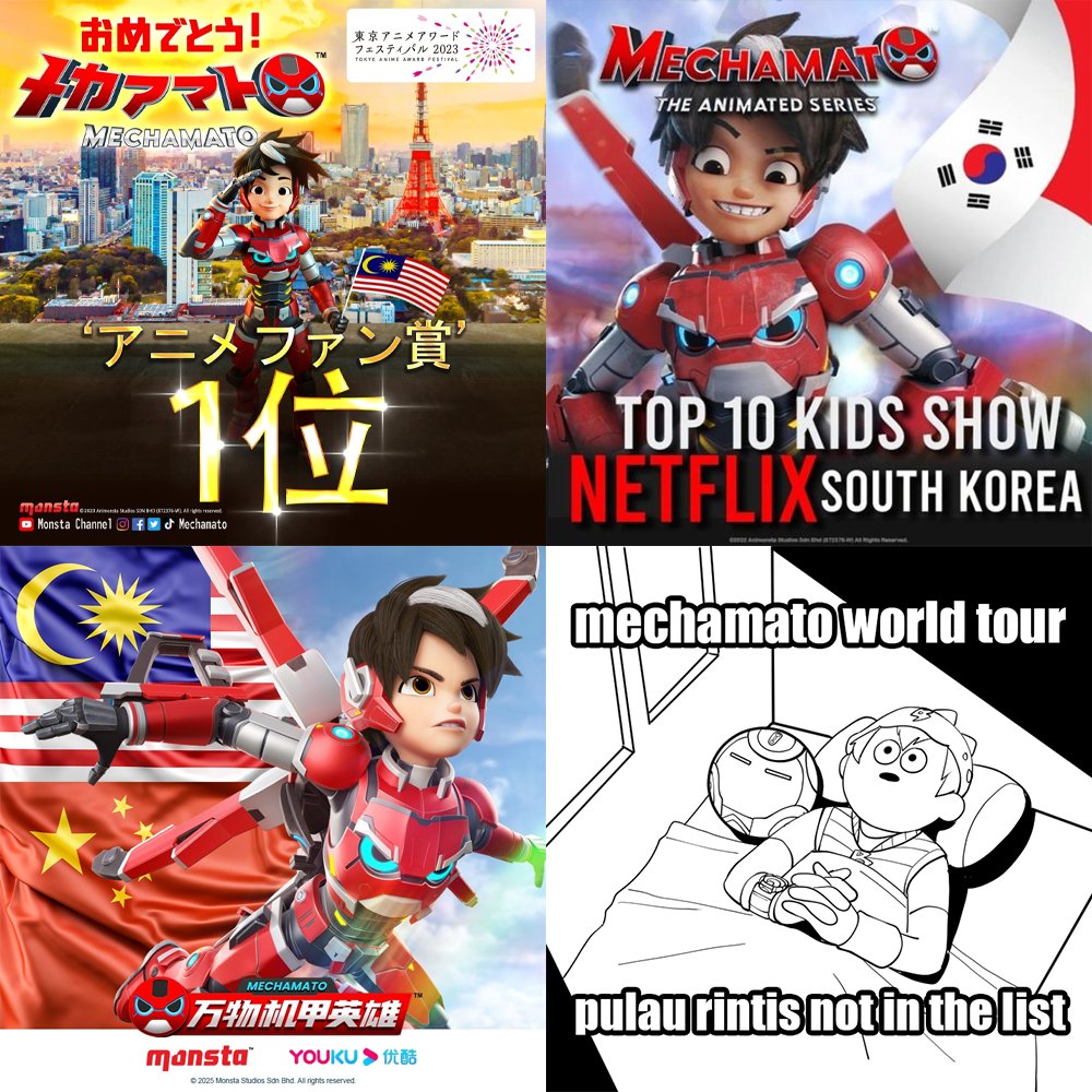 BoBoiBoy's tweet photo. 🇲🇾 ➡ 🇯🇵 ➡ 🇰🇷 ➡ 🇨🇳
Semoga Ayah dan MechaBot sihat² selalu https://t.co/QXwzZXltOF
