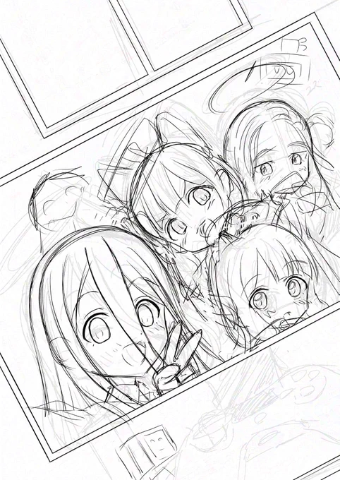 大昔に描いたラフを発掘したので加筆してる✏️ 