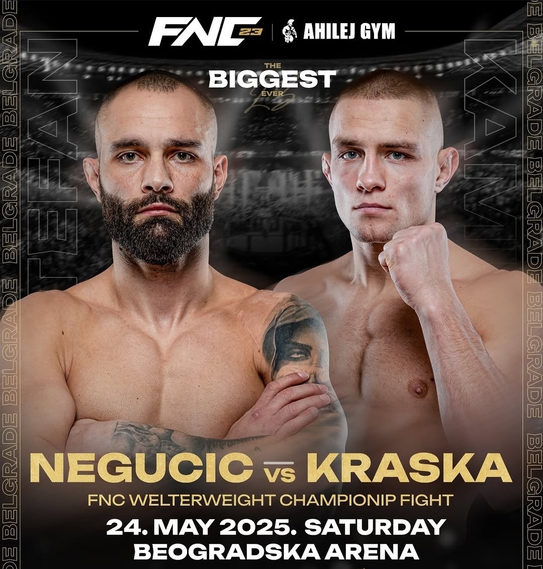 MMA_Balkan's tweet photo. New welterweight king is about to be crowned.

Mini tournament winners Stefan Negucić (31y, 12-2) and Kamil Kraska (27y, 12-3) will be determing the new ww champion.
#FNC23 https://t.co/fDk0tTipXp