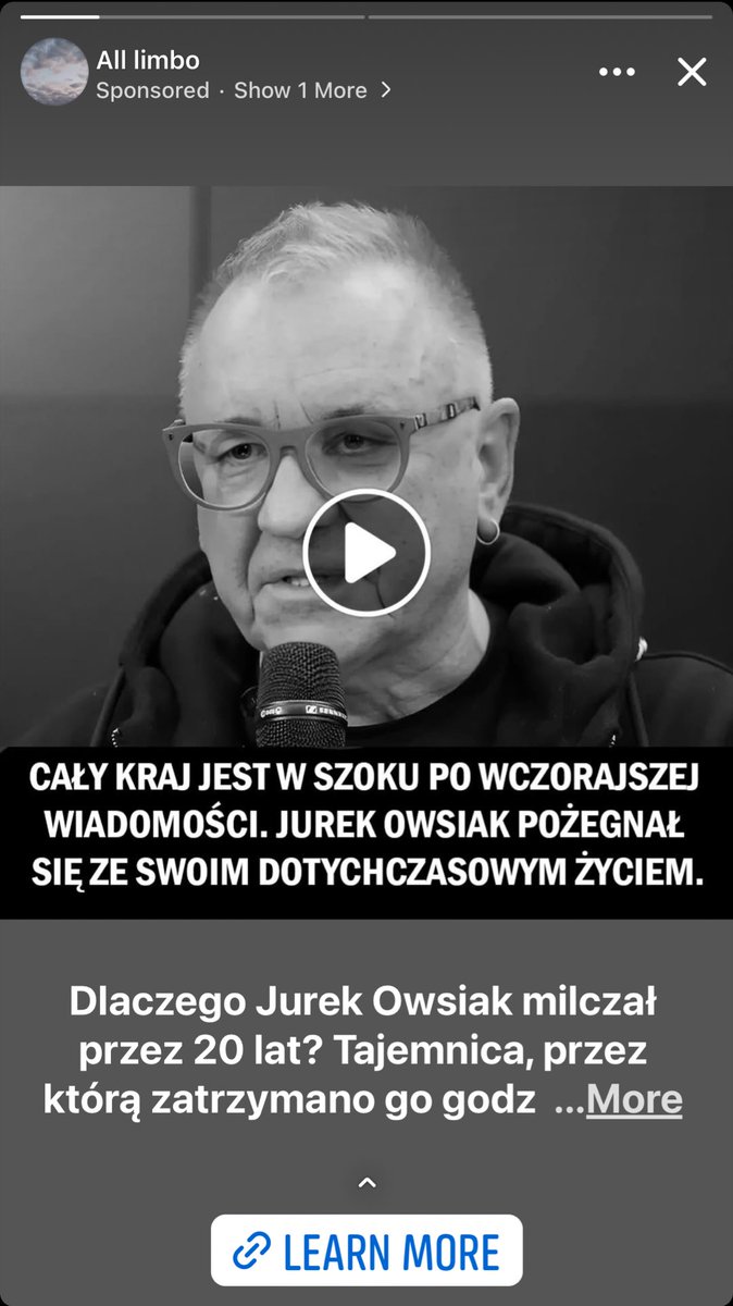 O, Jurek Owsiak umarł 😢 

A nie! ❌ To tylko znów Meta, jedna z najbogatszych firm technologicznych na świecie i najbardziej niedołężnych. Pomimo chwalenia się swoim zaawansowanym AI nie potrafi wykryć i usunąć reklam oszustów, którzy codziennie okradają Polaków na setki tysięcy