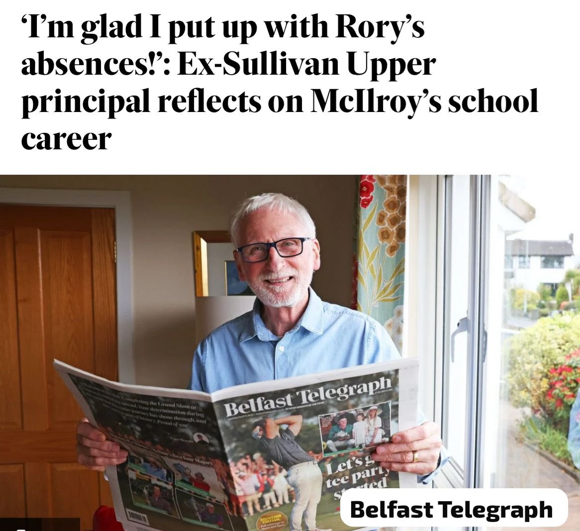 Rory McIlroy’s school principal at <a href="/sullivan_upper/">Sullivan Upper School</a> in Holywood let him reduce his GCSEs from 9 to 5, to give him more time to play golf. ⛳️ 

He applied the school’s Irish motto … Lámh Foisdineach An Uachtar. 

(‘With the gentle hand foremost'). 👏 

belfasttelegraph.co.uk/sport/golf/im-…