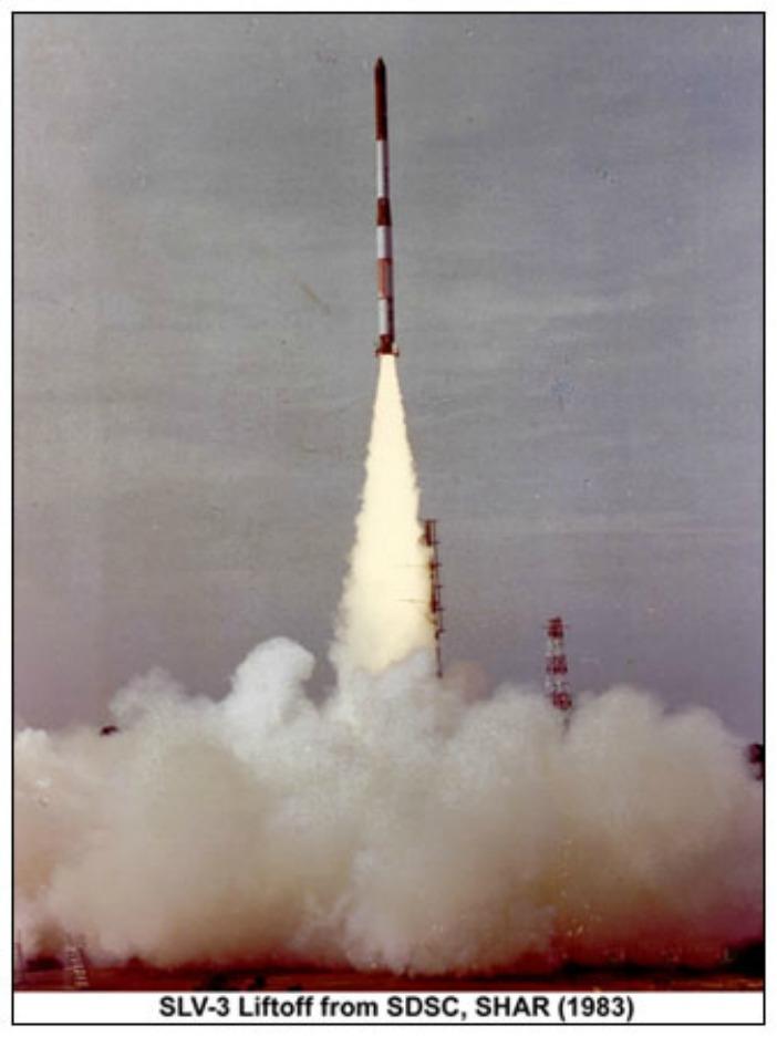 FrustIndian's tweet photo. On this day in Indian History, 17th April 1983, India entered the space age by launching the SLV-3 rocket.

#SLV3 #India #Rocket #Space https://t.co/zqFvQqifnw