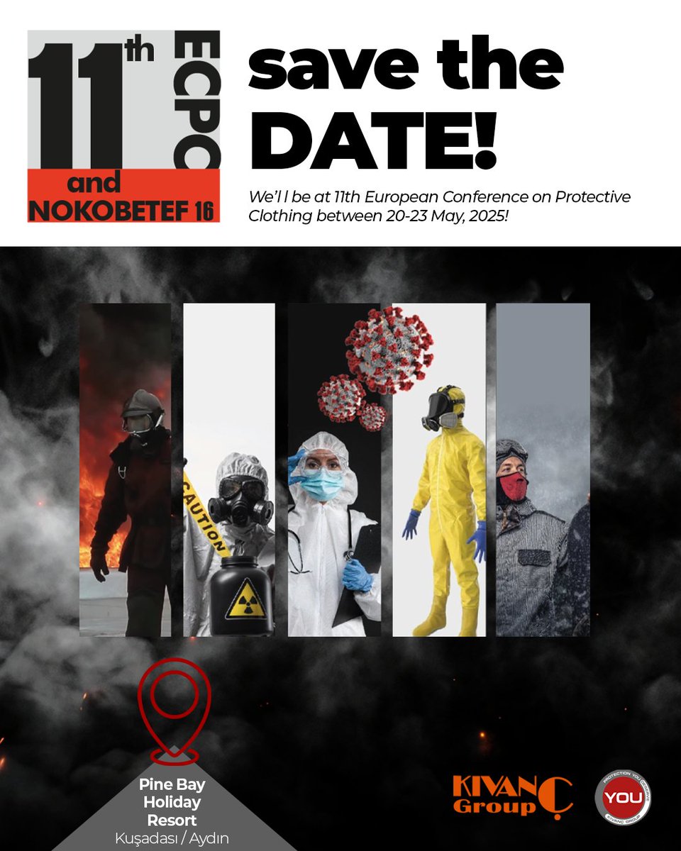 kivancgroup's tweet image. We are proud to announce that we are the Platinum Sponsor of the 11th European Conference on Protective Clothing (ECPC 2025), which will be held in Kuşadası on 20-23 May.

See you at the 11th ECPC, where this year&apos;s theme is &quot;Protective, Smart, Sustainable&quot;!

#ECPC