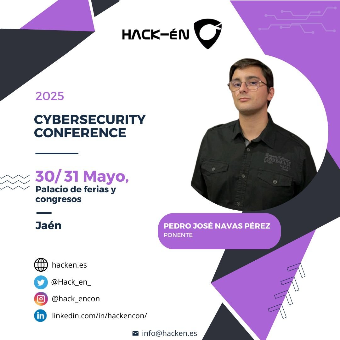 💥 ¡Otro pedazo de #taller confirmado para la tercera edición de Hackén!💥

 Desde Atlansec nos visita Pedro José Navas Pérez, pentester y amante del sushi 🍣, con un taller que promete: "𝐃𝐞𝐬𝐚𝐫𝐫𝐨𝐥𝐥𝐨 𝐝𝐞 𝐞𝐱𝐩𝐥𝐨𝐢𝐭𝐬 𝐍-𝐃𝐚𝐲 𝐩𝐚𝐫𝐚 𝐖𝐨𝐫𝐝𝐏𝐫𝐞𝐬𝐬".

▶️ ¿De