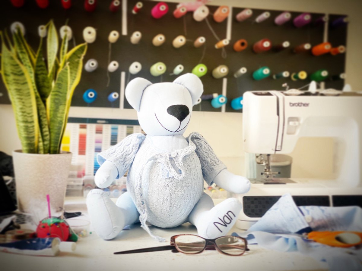 Another keepsake Memory Bear, lovingly hand made from a loved ones sentimental clothing. We are again really pleased how this particular example turned out xx
 
All Memory Bears are one of a kind and made by hand from items of clothing or fabric sentimental to you xx