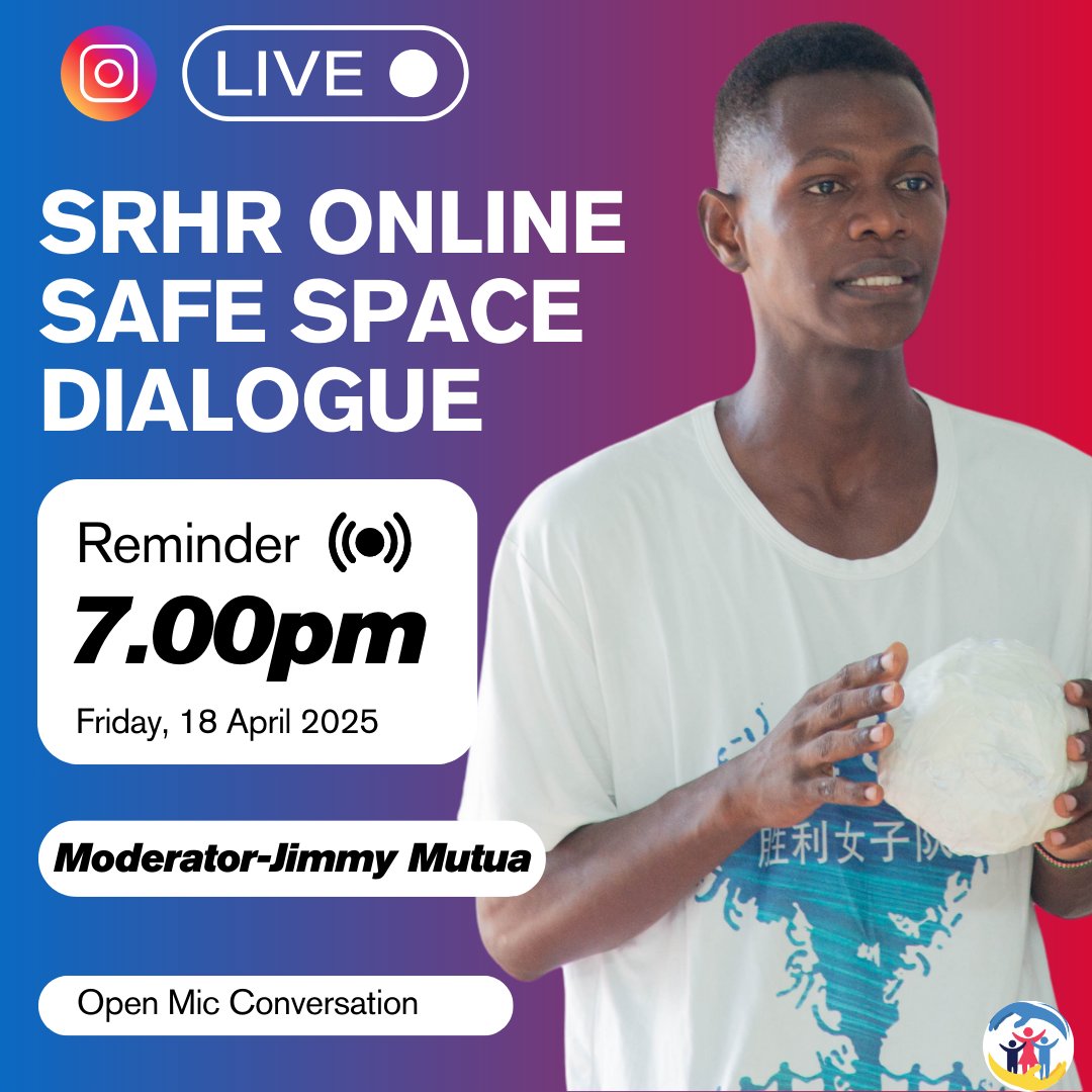 Impact 4 Youth Kenya (@i4y_kenya) on Twitter photo Join us for the SRHR Online Safe Space Dialogue š£ļø
š Friday, 18 April 2025
š 7:00 PM
š Moderator: <a href="/MutuaJimmie/">jimmie mutua</a>
An open mic space for young voices to engage on Sexual and Reproductive Health & Rights.
š Live on Instagram
#SRHR #YouthVoices #SafeSpaces #Impact4Youth Join us for the SRHR Online Safe Space Dialogue š£ļø
š Friday, 18 April 2025
š 7:00 PM
š Moderator: <a href="/MutuaJimmie/">jimmie mutua</a>
An open mic space for young voices to engage on Sexual and Reproductive Health & Rights.
š Live on Instagram
#SRHR #YouthVoices #SafeSpaces #Impact4Youth
