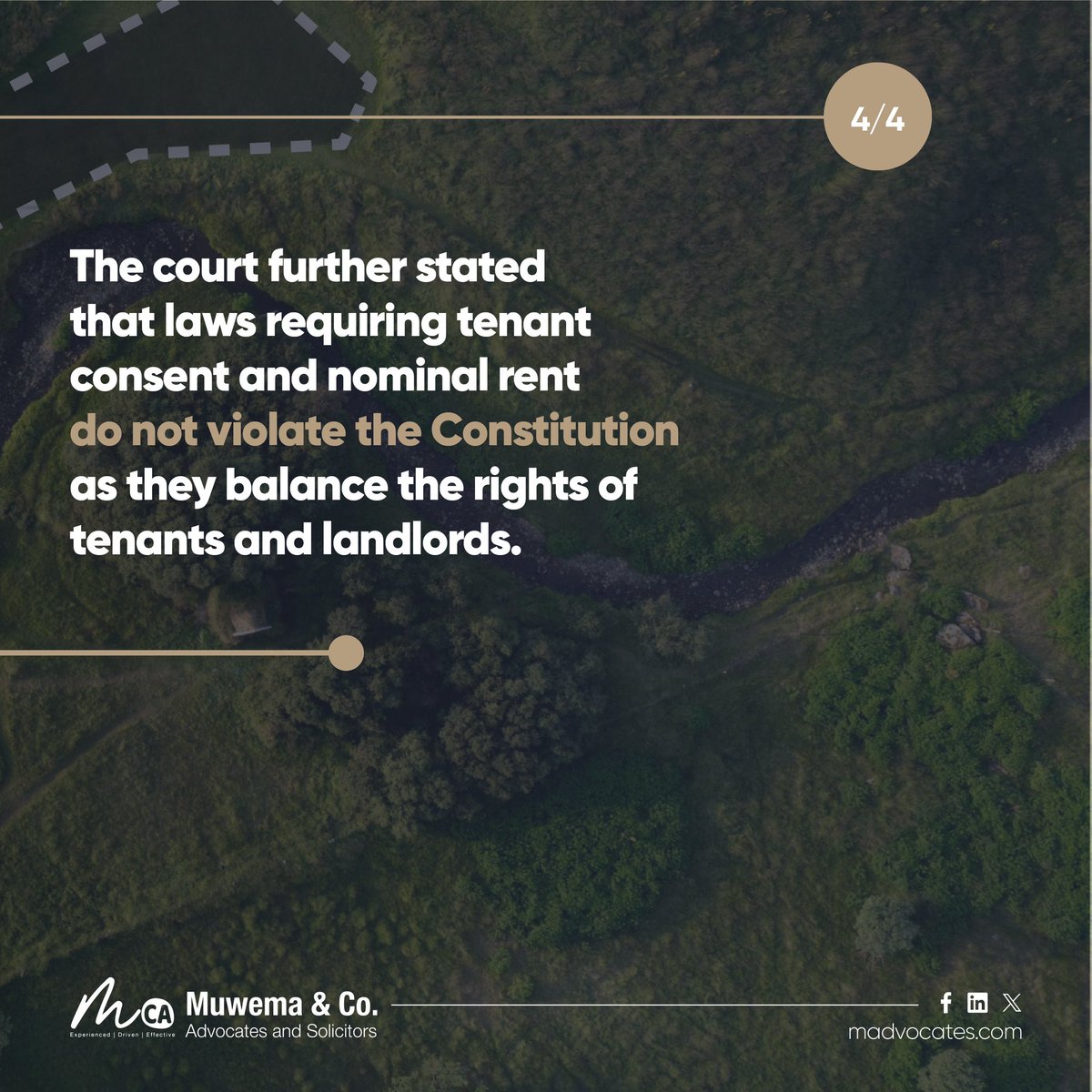 MuwemaLaw's tweet image. The Constitutional Court of Uganda recently held that requiring tenants by occupancy to seek landlord consent before land transactions is NOT unconstitutional — dismissing claims of discrimination & property rights violations.
Learn More: bit.ly/4jqVWFL