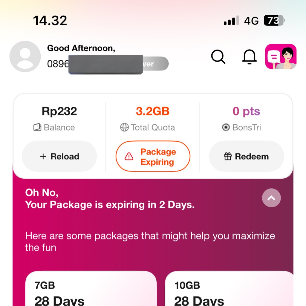 notevenadream's tweet photo. @myXLCare @myXL Wah parah nih myXL, padahal pakai provider Tiga normal-normal aja. Nyoba beli kuota 4 GB, kepakai 810 MB (iOs data usage), sisa kuota masih 3.2 GB https://t.co/Ym4A6qxIPR