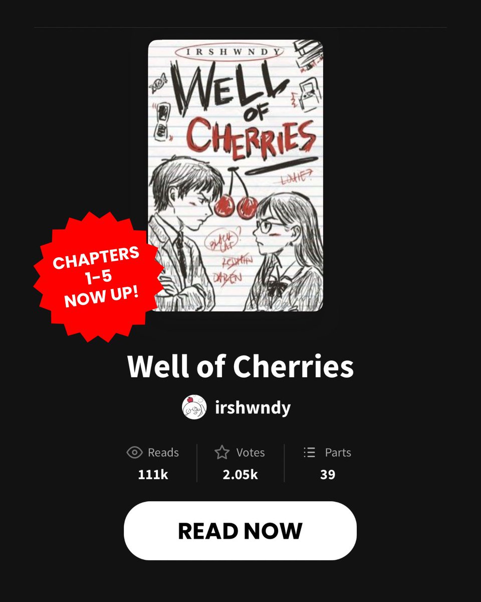 irshwndy's tweet photo. Guess who’s back! 🐈‍⬛🍒
Chapters 1-5 of #WellofCherriesWP are now posted on Wattpad. Stay tuned for some good news  s o o n ❣️

Read now: https://t.co/axWafpxg24 https://t.co/axbVxYXuz0