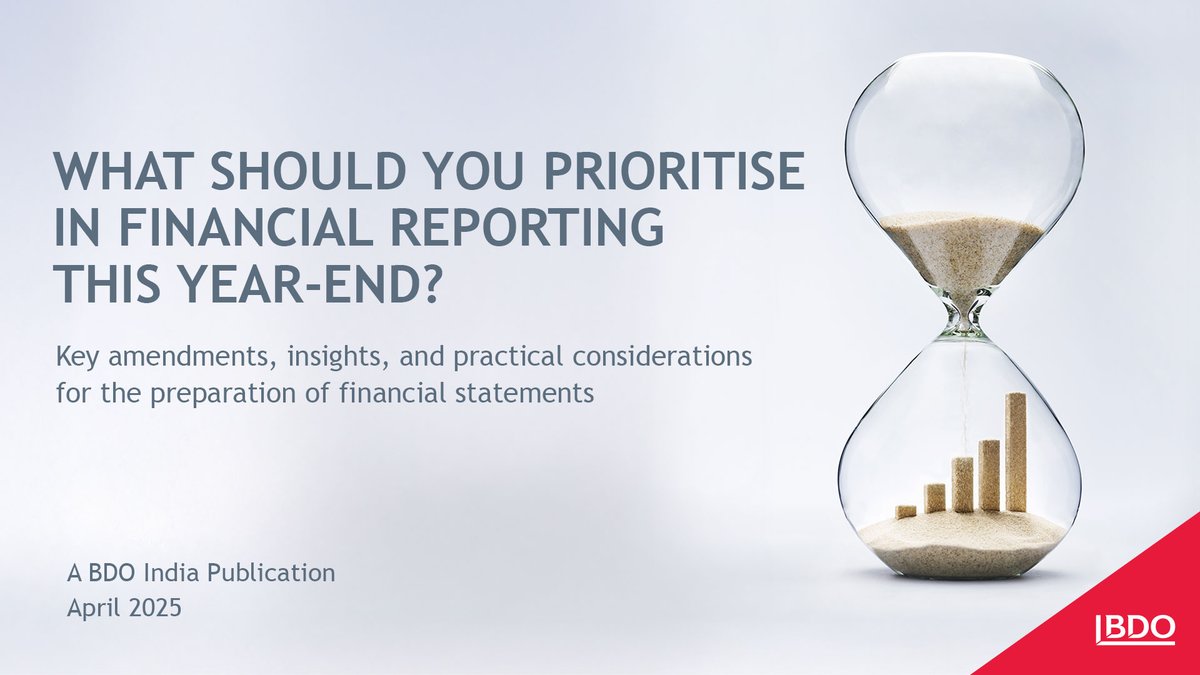 This financial reporting season, stay ahead with BDO India’s expert guide—covering key tax &amp; accounting updates, decoding complex requirements, and helping you take a more strategic view. Download now: bdo.in/en-gb/insights…