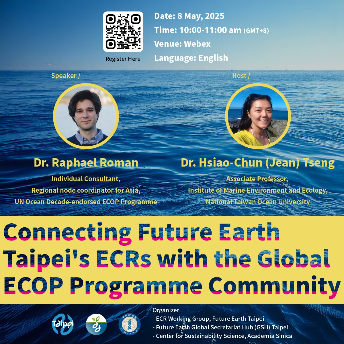 Future Earth Taipei (@futureearthtpe) on Twitter photo 🌎Connecting Future Earth Taipei's ECRs with the Global ECOP Programme Community🌎
Don’t miss this opportunity to learn about the UN Ocean Decade-endorsed ECOP Programme and connect with a global network of ocean changemakers!
Register👉: reurl.cc/3Ka8RV
<a href="/FutureEarth/">Future Earth (@futureearth.bsky.social)</a> 🌎Connecting Future Earth Taipei's ECRs with the Global ECOP Programme Community🌎
Don’t miss this opportunity to learn about the UN Ocean Decade-endorsed ECOP Programme and connect with a global network of ocean changemakers!
Register👉: reurl.cc/3Ka8RV
<a href="/FutureEarth/">Future Earth (@futureearth.bsky.social)</a>