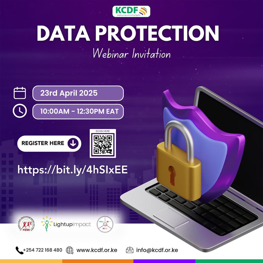 Lightup Impact (@lightupimpact) on Twitter photo Join us for a free online training on Data Protection offered in collaboration with <a href="/KCDF/">Kenya Community Development Foundation</a> & Femi Foundation & designed specifically for CSOs.
🗓️ Date: 23rd April 2025
⏲️Time: 10:00 AM – 12:30 PM (EAT)
Register Here👉: bit.ly/4hSIxEE Join us for a free online training on Data Protection offered in collaboration with <a href="/KCDF/">Kenya Community Development Foundation</a> & Femi Foundation & designed specifically for CSOs.
🗓️ Date: 23rd April 2025
⏲️Time: 10:00 AM – 12:30 PM (EAT)
Register Here👉: bit.ly/4hSIxEE