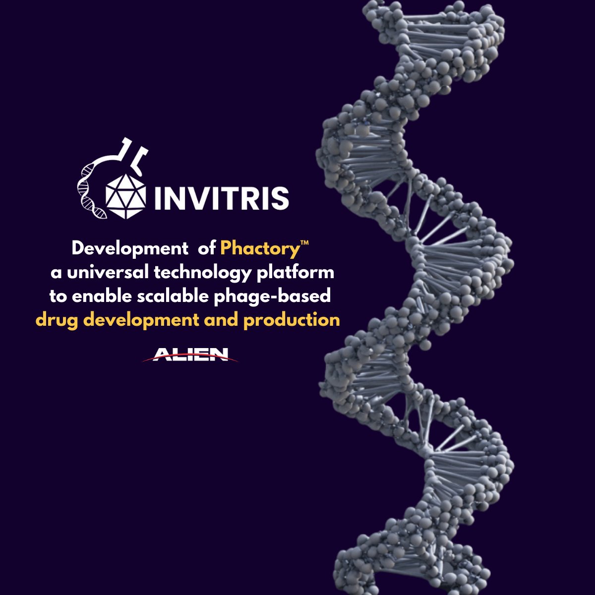 Alien Technology Transfer (@alien_t_t) on Twitter photo 🚀Big win for #Invitris! Their Phactory™ platform is advancing with support from #EICAccelerator. We’re proud to have backed their grant & equity journey. Phactory™ enables scalable, fast, and cost-effective phage therapy—reshaping the fight against AMR. #AMR #AlienTT <a href="/EUeic/">European Innovation Council</a> 🚀Big win for #Invitris! Their Phactory™ platform is advancing with support from #EICAccelerator. We’re proud to have backed their grant & equity journey. Phactory™ enables scalable, fast, and cost-effective phage therapy—reshaping the fight against AMR. #AMR #AlienTT <a href="/EUeic/">European Innovation Council</a>