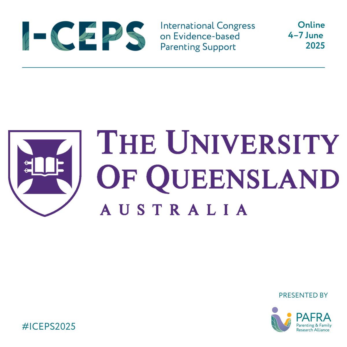 We’d like to take a moment to sincerely thank The University of Queensland for their invaluable support of the I-CEPS. 

Together, we’re creating opportunities for impactful conversations and stronger communities. Thank you for being a part of this journey!

#ICEPS2025