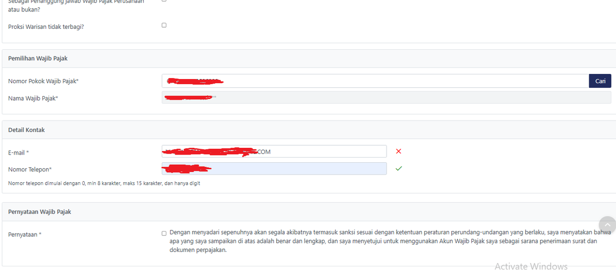 SintaAlda_'s tweet photo. @kring_pajak mohon solusinya, mau aktivasi coretax badan tetapi email muncul X, padahal alamat email yg saya masukkan digunakan di djp online https://t.co/TsmbLqXrp3