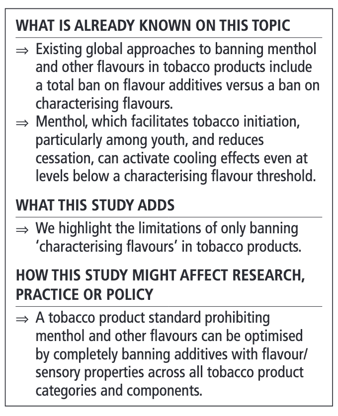 Tobacco Control (@tc_bmj) on Twitter photo March Issue: A tobacco product standard prohibiting menthol and other flavours can be optimised by completely banning additives with flavour/sensory properties across all tobacco product categories and components. bit.ly/4lfI02l <a href="/cnkyriakos/">Christina Kyriakos</a> <a href="/gfong570/">Geoffrey Fong</a> March Issue: A tobacco product standard prohibiting menthol and other flavours can be optimised by completely banning additives with flavour/sensory properties across all tobacco product categories and components. bit.ly/4lfI02l <a href="/cnkyriakos/">Christina Kyriakos</a> <a href="/gfong570/">Geoffrey Fong</a>