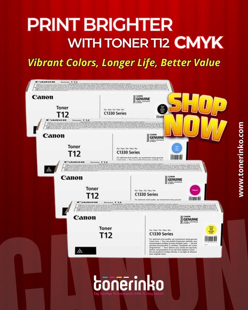 TonerinkoDubai's tweet image. Bulk printing? No problem. Canon T12 CMYK delivers high-yield performance for your business needs. 💼📈

Shop Now: tonerinko.com

#tonerinko #printertoner #tonercartridge #canon #tonerinko