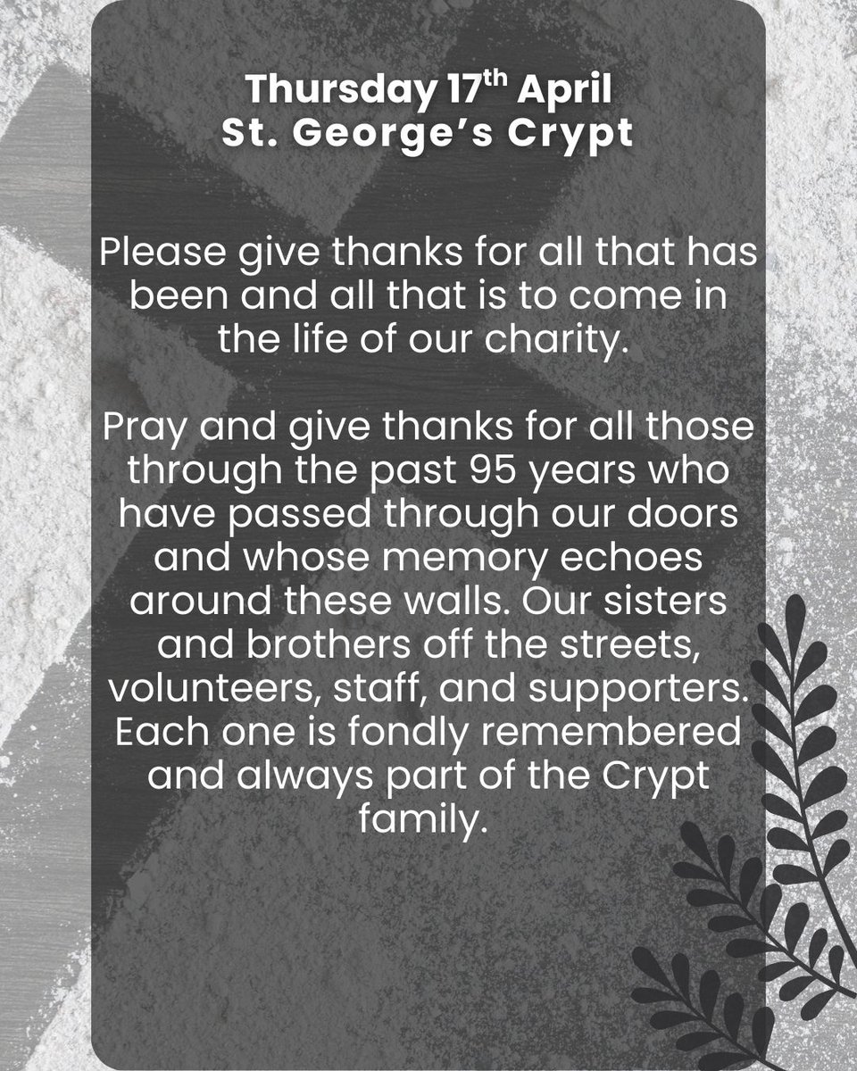 LCCT (@lcctleeds) on Twitter photo ✝️ Leeds Lent Prayer Diary Entry: Thursday 17th April: St George's Crypt
🔗 buff.ly/GpuvaMz
<a href="/CryptLeeds/">St George's Crypt</a> ✝️ Leeds Lent Prayer Diary Entry: Thursday 17th April: St George's Crypt
🔗 buff.ly/GpuvaMz
<a href="/CryptLeeds/">St George's Crypt</a>