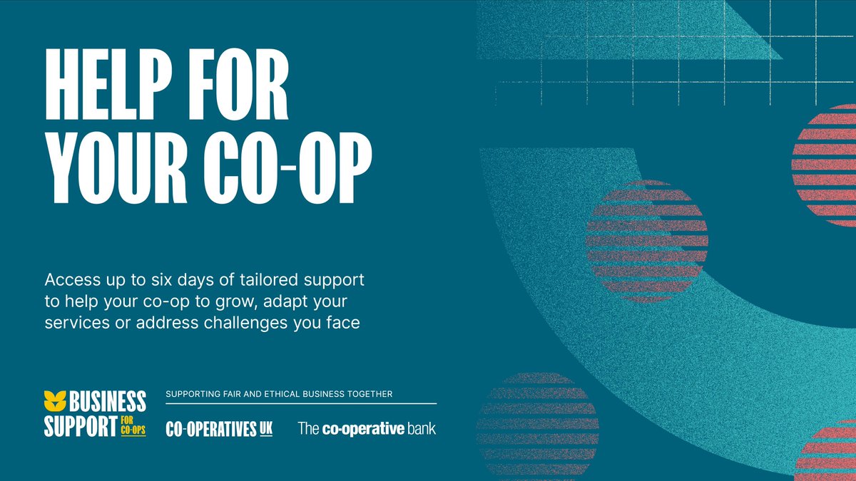 CooperativesUK's tweet photo. 👋  ⭐ Good news for #coops! ⭐ 📢 

📈 If you want to grow, adapt or tackle challenges, we’re here to help. 👍 

🚀 The Business Support for Co‑ops programme offers 6 days of tailored expert support to help take you to the next level.  

So far, the programme has helped around 500 groups to start, develop or convert to a co‑operative! 

🤩 From Co‑operatives UK and @CooperativeBank – supporting fair and ethical businesses together. 

🔎 Find out more: https://t.co/eICdUhs8wX 

#Cooperatives #EmpoweringCooperation #GrowYourCoop #BusinessGrowth #GrowYourBusiness