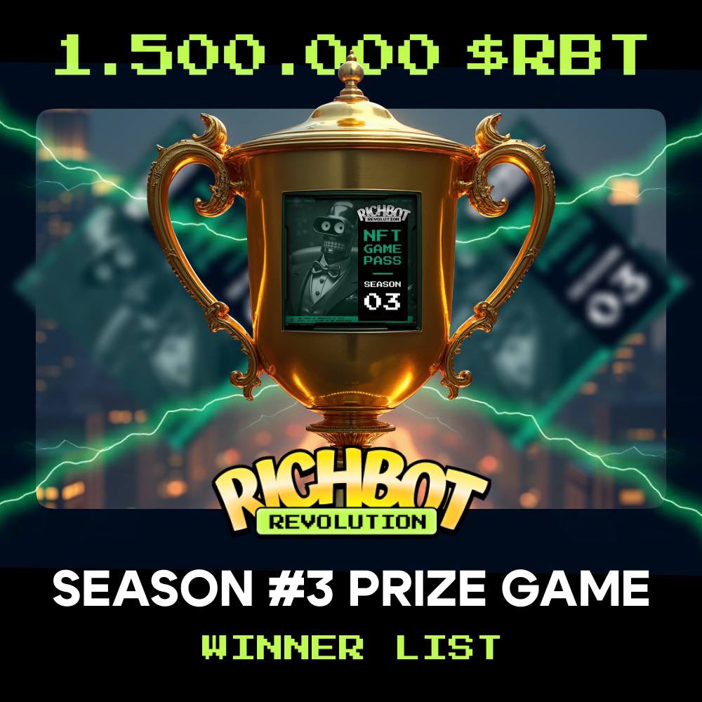 RichbotRevGame's tweet image. 🚀SEASON #3 IS OFFICIALLY CLOSED — WHAT A RIDE! 🚀

Sorry for our delay tooo many winners took additional time. We don&apos;t want to loose one.

📦 You asked for more winners, bigger rewards, and nonstop action — and Season #3 delivered it all. 

🏁 The Prize Game is over. The…