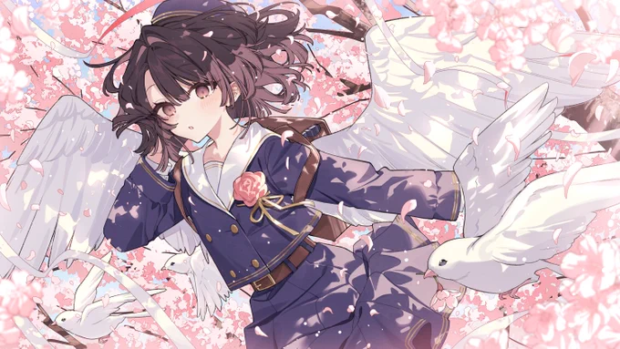 『pixivプレミアム プレゼントキャンペーン春』のKVを担当させて頂きましたこちらのイラストを使用した花ヶ田サイン入り色紙抽選の他、応募者全員に描き下ろし壁紙をプレゼントしているのでぜひ覗いて頂けると嬉しいです! 
