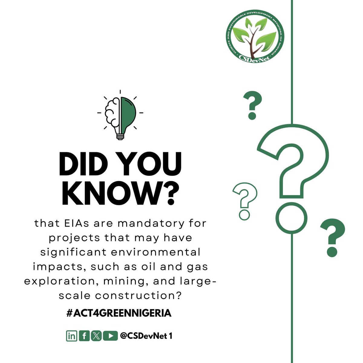 EIA will sustain &amp; develop. Fight for a better, healthy &amp; green Nigeria.
 Fight for a better world
#Act4GreenNigeria #WhatHasChanged
 #Act4Nature
<a href="/PACJA1/">PACJA</a> 
<a href="/officialABAT/">Bola Ahmed Tinubu</a> 
<a href="/PBATMediaCentre/">President Bola Ahmed Tinubu Media Centre</a> 
<a href="/CSDevNet1/">Climate & Sustainable Development Network</a> 
<a href="/CSDevNet1_Steve/">🌹🇸 🇹 🇪 🇻 🇪🌹</a>
