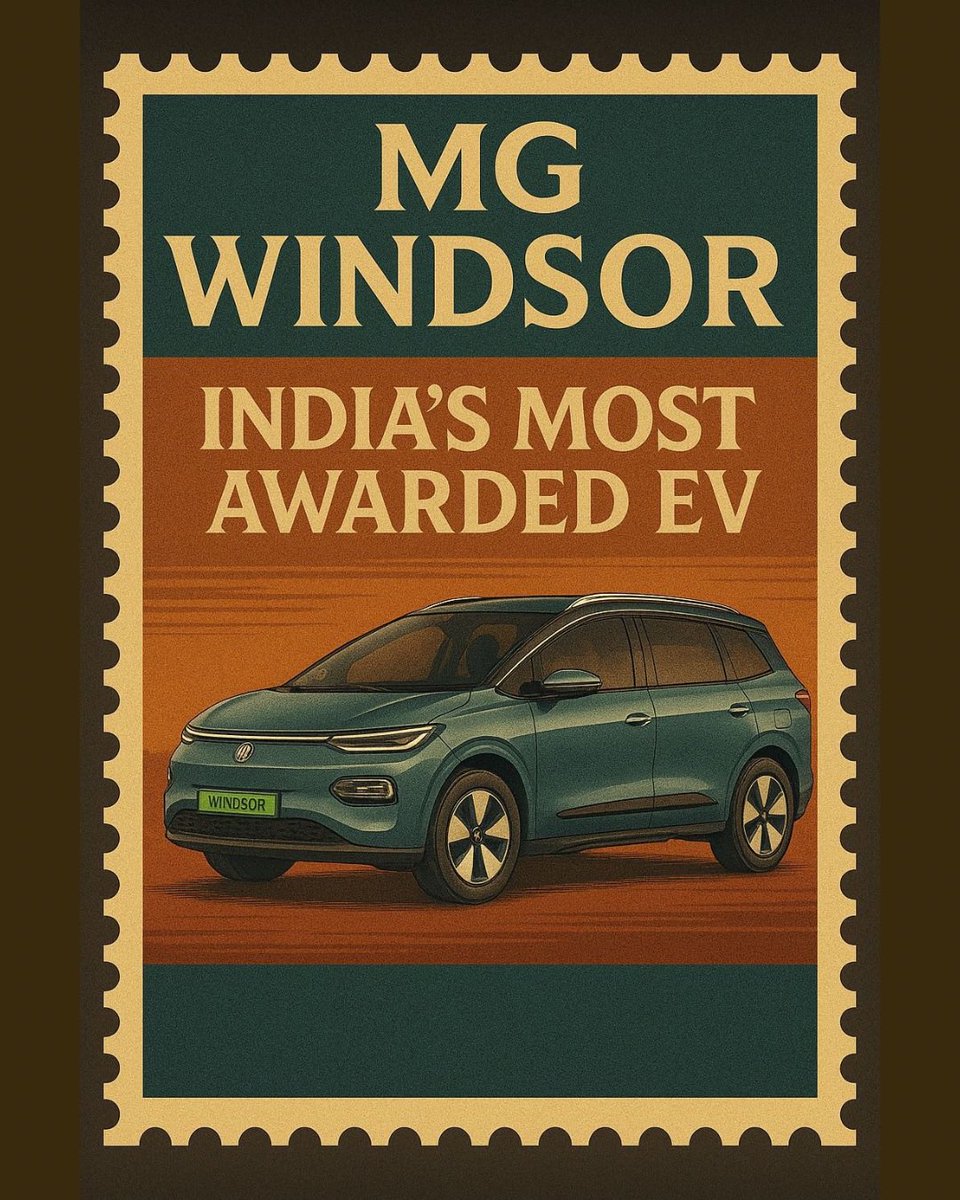 MGMotorIn's tweet photo. When you’re India’s most awarded EV, you don’t just make headlines, you make a classic impression.
#StampVerse #MGWindsorEV #LiveBusinessClass #MorrisGaragesIndia #MGMotorIndia https://t.co/083qFl0k7d