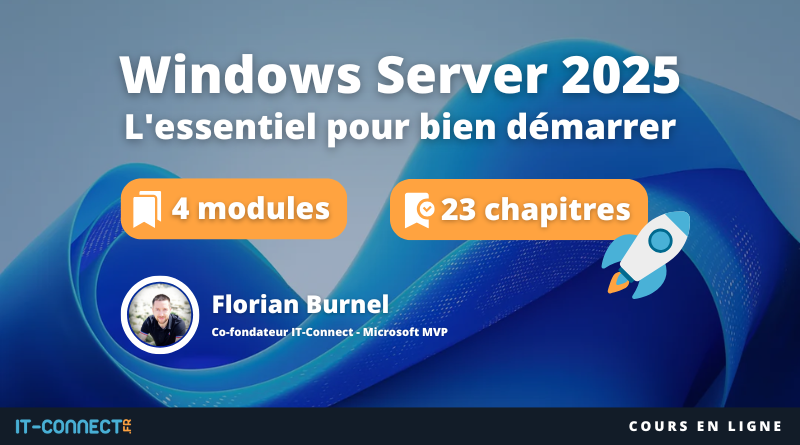 ITConnect_fr's tweet image. 🚀 Nouveau cours en ligne : &quot;Windows Server 2025 - L&apos;essentiel pour bien démarrer&quot;

📘 Formez-vous grâce à ce cours disponible en libre accès sur IT-Connect : it-connect.fr/cours/windows-…

📖 Retrouvez notre livre sur Amazon : amzn.to/4apb1ng

#WindowsServer2025 #elearning