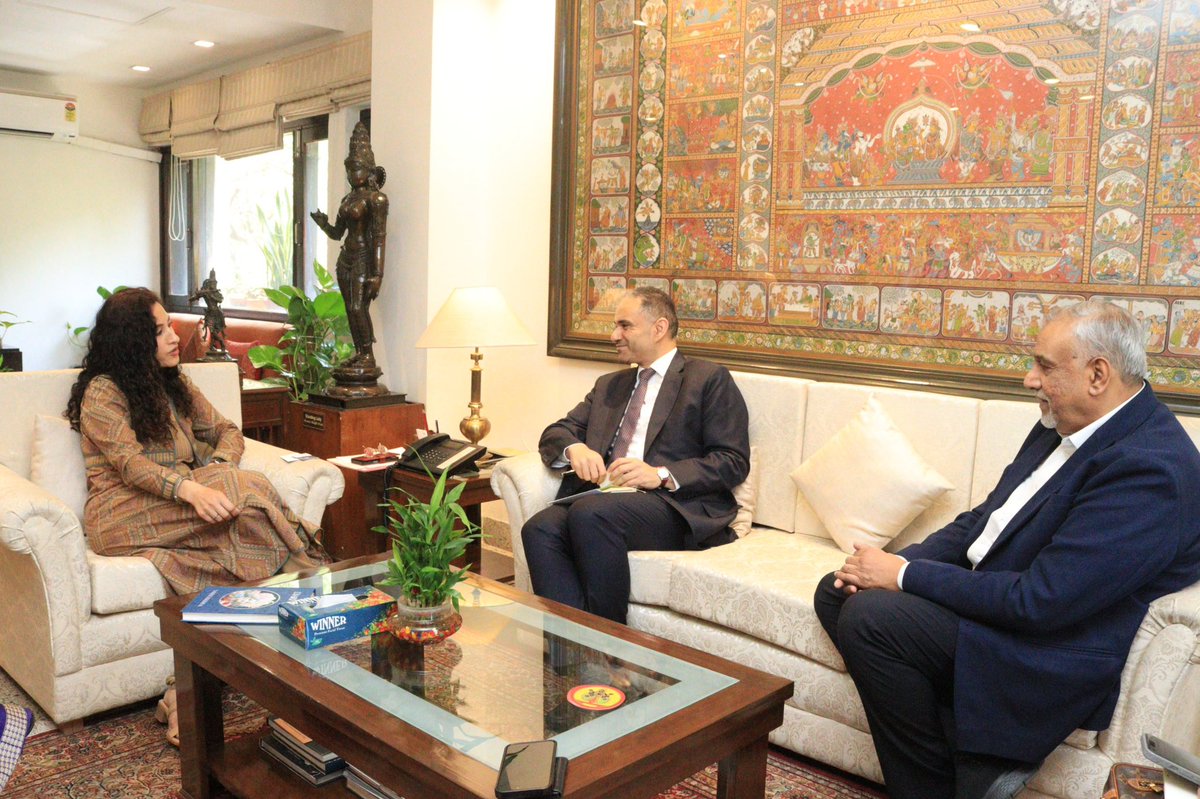 ICCR (@iccr_hq) on Twitter photo DG, ICCR, Mrs. K Nandini Singla met H.E. Mr. Issa Al Shibani, Ambassador of Oman to India at ICCR HQs’ in New Delhi.
They exchanged views on bilateral cultural cooperation.
<a href="/narendramodi/">Narendra Modi</a> <a href="/DrSJaishankar/">Dr. S. Jaishankar</a> <a href="/MEAIndia/">Randhir Jaiswal</a> <a href="/Indemb_Muscat/">India in Oman (Embassy of India, Muscat)</a>
#iccr #iccrindelhi #indiainoman DG, ICCR, Mrs. K Nandini Singla met H.E. Mr. Issa Al Shibani, Ambassador of Oman to India at ICCR HQs’ in New Delhi.
They exchanged views on bilateral cultural cooperation.
<a href="/narendramodi/">Narendra Modi</a> <a href="/DrSJaishankar/">Dr. S. Jaishankar</a> <a href="/MEAIndia/">Randhir Jaiswal</a> <a href="/Indemb_Muscat/">India in Oman (Embassy of India, Muscat)</a>
#iccr #iccrindelhi #indiainoman