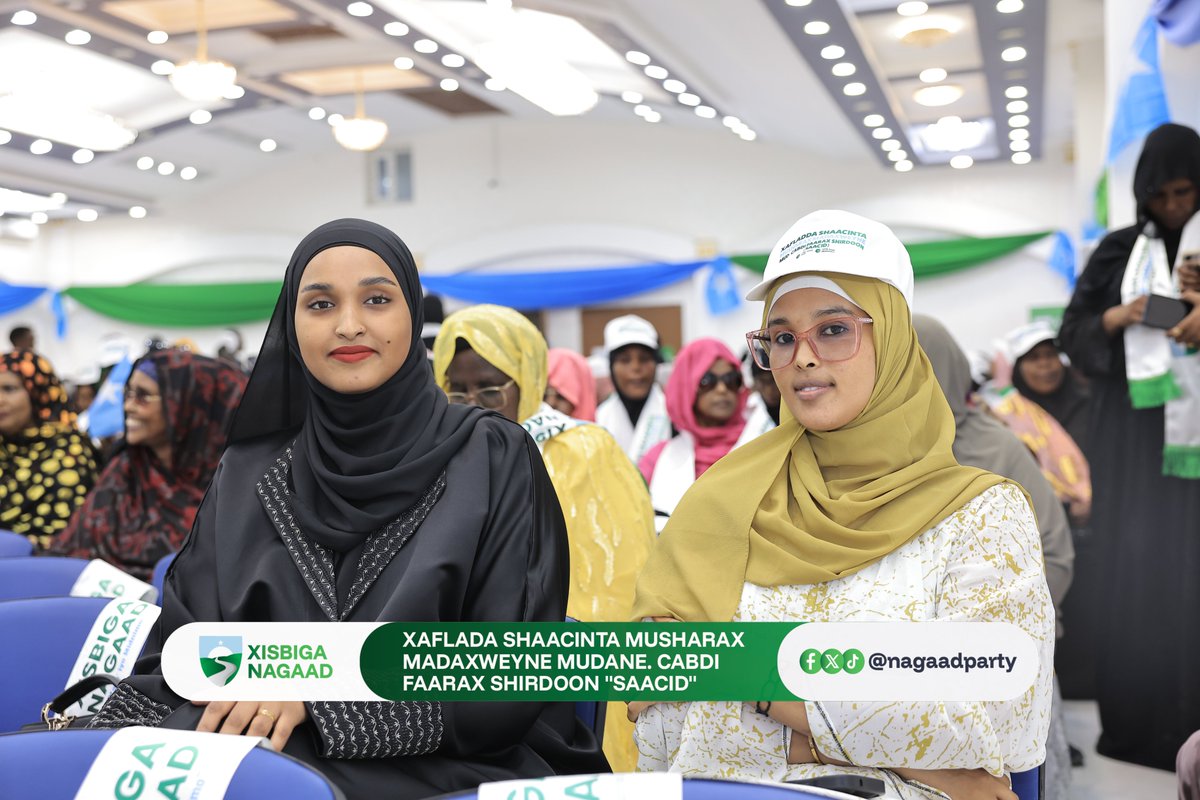 nagaadparty's tweet photo. Xafladda shaacinta Musharrax Madaxweyne Cabdi Faarax Shirdoon “Saacid” si rasmi ah ayey inoogu furantay! Waa billowga rajo cusub, hoggaan cusub iyo mustaqbal cusub oo Soomaaliya u horseeda nabad, cadaalad iyo horumar. #MasoIyoMidnimo https://t.co/Mia80Z2Oqg