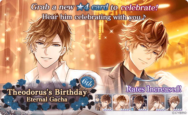 ikevamp_en's tweet photo. It's almost Theodorus's birthday!๐๐
Treat yourself to a newโญ4 card as well as stock up on Theodorus's sexiest cards ever!โค๏ธโ๐ฅ๐ฅต๐ซ
Roll his Birthday Eternal Gacha now!๐
#ikevamp
#ikevampbday
#otome https://t.co/20MQHIx3md