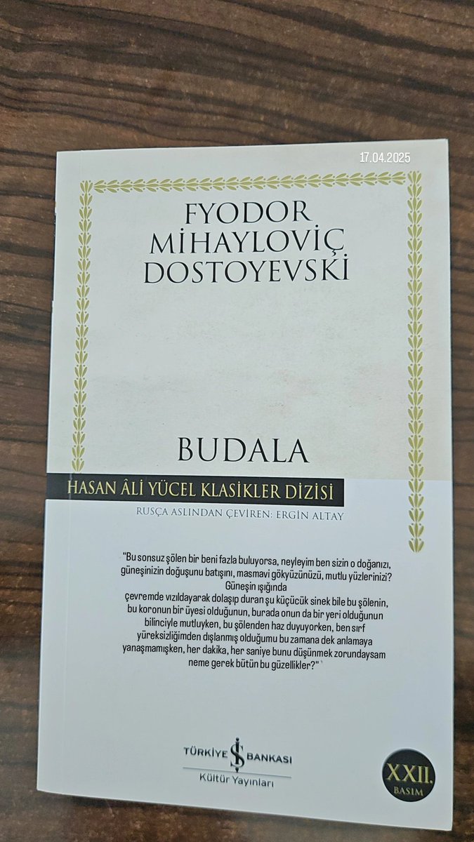 "Mutsuz olup bilmek, mutlu olup aptal yerine konmaktan daha iyidir..."

#budala #dostoyevski